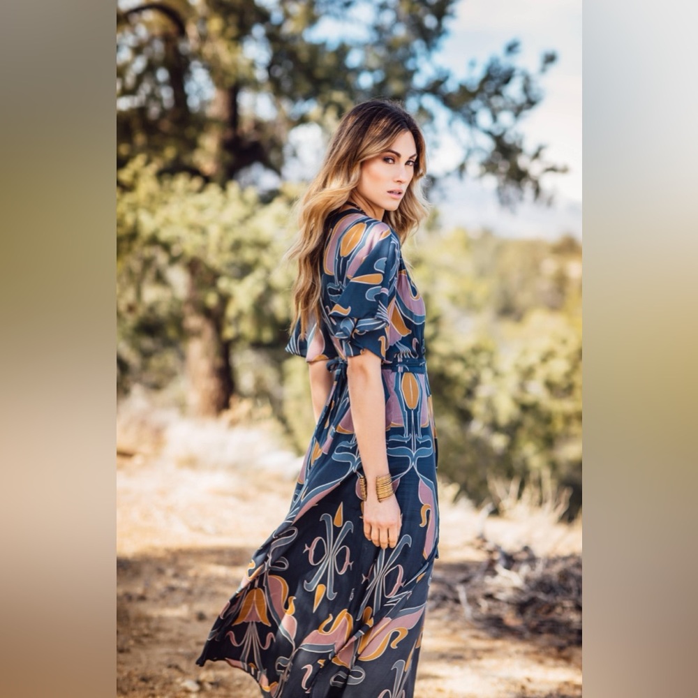 FREE PEOPLE SWEET ROMANCE Maxi Wrap Dress XS